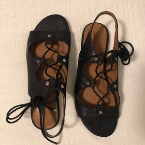 Black Lace-Up Sandals